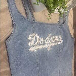 Blue Denim Dodgers Tank Top